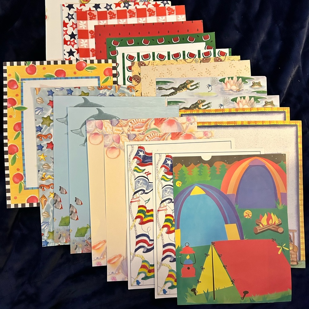 Colorful Summer and Beach Scrapbooking Paper Supplies